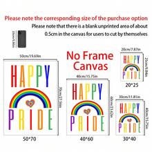 1/6 Stücke/Set LGBTQ+ Pride Leinwand Poster, Regenbogen-Themen Wandkunst Dekoration, lebendiges mehrfarbiges Design, mit den Zitaten "Happy Pride", "Love Is Love", "Love Is Never Wrong", Gleichberechtigung & Inklusion Heimdekoration, Gemälde, moderne Pride Month Wanddekoration, Wohnzimmer Schlafzimmer Apartment Ästhetik Ornament, minimalistischer Regenbogen-Muster, Innenraum Wandbehang Kunst, optional mit Rahmen - Mehrfarbig - Übersicht 3