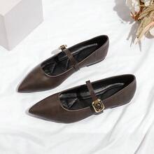 女士平底尖头套脚鞋 - 新咖色 - 查看 9
