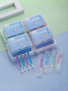 Disposable Mini Toothbrushes With Built-In Fresh Pearl Toothpaste, No Water Needed, Portable Multi-Function Travel Oral Toothbrush, Fresh Teeth Cleaning - Multicolor - View 1