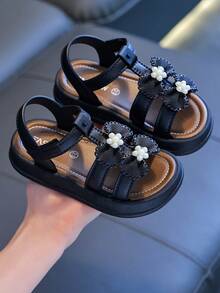 Children's Sandals, New Summer Soft Bottom Non-Slip Bow Princess Sandals, Fashion Cute Indoor Daily Beach Sandals - Black - View 3