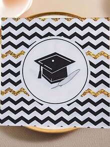 40pcs Graduation Party Napkins - Perfect For School, College And High School Graduation Celebrations | Disposable Napkins Suitable For Graduation Ceremony, Photo Booth And Family Graduation Party - Graduation Cap Printed Napkins - View 8
