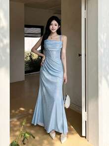 Women Long Dresses - Blue - View 5