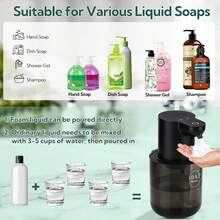 DONASIRA 400ml Large Capacity Touchless Automatic Infrared Soap Dispenser, Electric Home Cleaning Detergent Quick Dispenser Pump, Portable Handwash Bottle, Desk-Mounted Or Wall-Mounted Installation, USB Rechargeable, 4 Adjustable Foam/Liquid Flow Levels, Suitable For Kitchen And Bathroom, New Spring Release - Multicolor - View 11