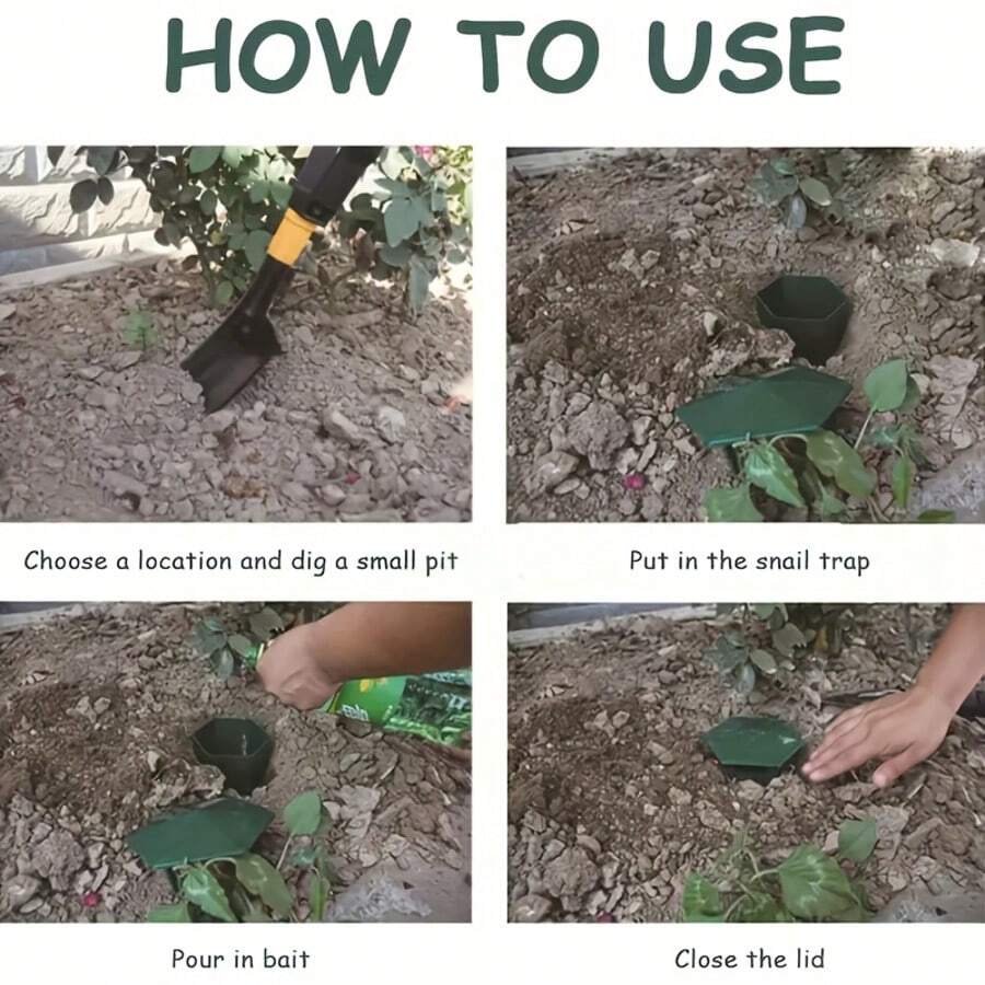 1个耐用型蜗牛蛞蝓陷阱 - 加厚防腐蚀设计，适用于室内外，保护花园蔬菜和花卉，采用坚固塑料制成，无需用电 - A - 查看 1