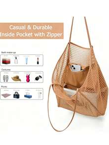 2026 Large Mesh Beach Bag For Women, Sandproof Beach Tote Bag,Large Capacity Beach Travel Bag,Mesh Beach Handbag, Outdoor Activity Travel Storage Bag,Cosmetic Bag,Foldable Women's Shoulder Bag,Multifunctional Shoulder Shopping Tote, Mesh Hollow Bag, Mesh Bag, Bathroom Storage Bag, Multifunctional Toiletry Bag, Bathroom Bag And Shoulder Tote, For Picnic Vacation Camping Hiking Pool & Travel,Summer Essentials,Holiday Bag,Bohemian Style[US Local Warehouse] - Nhiều màu - Xem 8