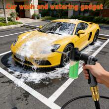 1支重型高压洗车喷枪，便携式多功能可调节花园水管喷嘴，动力强劲 - 操作简便，无需电池，时尚设计，结构坚固，泡沫发生器，带长手柄，可拆卸泡沫罐，3种喷射模式，360°可调节花园水管喷嘴，洗车枪/高压喷雾器/花园水管喷嘴/泡沫炮，适用于洗车、浇水、园艺、宠物洗澡、玻璃清洁、花园浇水、宠物洗澡等多种清洁场景。 - 水槍 - 查看 3