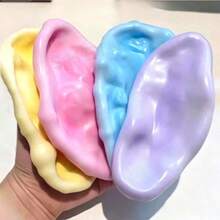 1个可塑形冰皮麻糬捏捏球，多种颜色可选（黄色4厘米），逼真麻糬质感，慢回弹挤压玩具，超薄冰皮减压玩具，便携旅行玩具，节日、生日、复活节、万圣节、圣诞节的理想礼物 - 彩色 - 查看 2