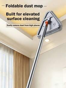 Cây lau nhà đa năng 3 trong 1 cán dài, cần kéo dài 75 inch (2 mét) bằng thép không gỉ dày dặn, đầu lau hình tam giác xoay 180° linh hoạt 360° và có thể gập lên xuống 90°, 3 miếng lau thay thế đa năng bao gồm miếng lau hút bụi và tóc bằng vải chenille. - A - Xem 7