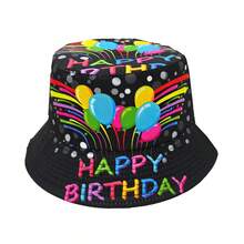 Stylish "It's My Birthday" Crown Design Bucket Hat - Lightweight, Black With Golden Lettering, 1pc Polyester Bucket Hat For Birthday Parties - Birthday Hat - View 17