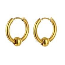 Brinco de Bolinha Dourado 12mm