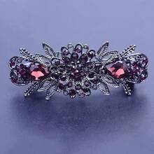 1 Stück Mehrfarbige Blumen Legierung Strass Haarspange für Damen, Retro Federklemme geeignet für den täglichen Gebrauch, Haarklammern, Haarspangen, Haarclips, Haarschmuck, Französische Clips, Aussehen für Partys, Kopfschmuck, Blumen Haarclips, Haarnadeln - Verschiedenfarbig - Übersicht 9