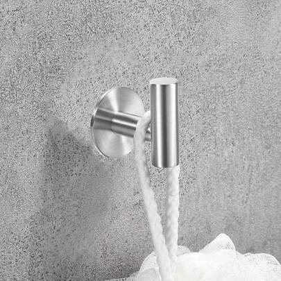 2 Waterproof Self-Adhesive Hooks, Stainless Steel Bathrobe Hook, Stainless Steel Towel Hook - Heavy-Duty Waterproof Self-Adhesive Jacket Bathrobe Hook Suitable For Bathrooms, Kitchens, Hotels