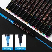 1pc Double-Ended Metallic Color Marker Pen, 12/24 Colors Refillable Art Markers For Drawing, DIY, Coloring, Quick-Drying Metallic Color Pens, Back To School - Double-ended Marker Pen - View 8