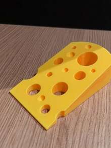 Butée de porte en forme de fromage suisse - Matériau plastique épais - Forme de quartier jaune, joli motif de fromage - Frein de sécurité en bas, convient pour les pièces, les chambres et les portes (Sans vis/Installation facile) - pièce unique - Voir 8