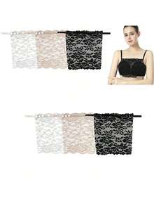 2/1pc Elegant Floral Anti-Glare Bra Pads - Fashionable & Comfortable Bra Enhancers, Women Lace Knitted Padding, Suitable For Students, Weddings, Birthday Gifts, Anti-Peeping And Light-Blocking Bra Accessories, Washable Lace Bra Edges, Fits Various Hairstyles And Bras - Multicolor - View 7