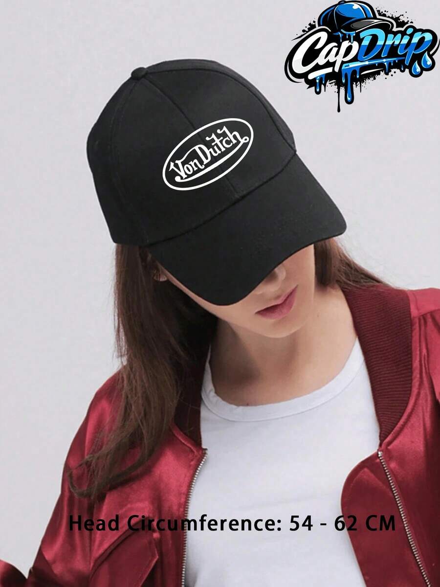 Black 1pc Unisex Von-Dutchs Print Baseball Cap, Sun Hat, Curved Brim, Dad Cap.Suitable For Daily Use And Outdoor Activities.Outdoor Adjustable Sun Cap.Spring-Summer Travel, Tourism, Beach Vacation Hat. - 白色 2 - 查看 1