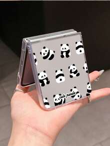 1 chiếc ốp lưng điện thoại gập đơn giản, thời trang, chất liệu PC mờ, họa tiết gấu trúc dễ thương, bảo vệ và chống rơi vỡ cho các dòng máy: Galaxy Zflip 3/Zflip 4/Zflip 5/Zflip 6/Zflip 7/ Find N3 Flip/ Razr 50 Ultra/ Razr 60 Ultra/ 60/ Lola Razr 50/XiaomiMIX Flip/Galaxy Z Flip7 FE - Trong sáng - Xem 6