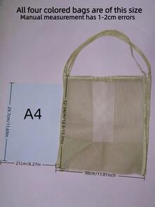 1 Stück großer, leichter, faltbarer Mesh-Strandspielzeug-Aufbewahrungsbeutel, praktisch zum Aufbewahren von Spielzeug, Muscheln, Kleidung und Handtüchern für Familienausflüge (nicht überladen, nicht als Rucksack oder Einkaufstasche zu verwenden) - Verschiedenfarbig - Übersicht 3