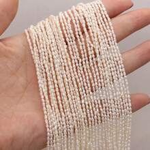 1 Chuỗi hạt ngọc trai nước ngọt tự nhiên không đối xứng, thích hợp để làm đồ trang sức, vòng cổ và vòng tay thủ công, đồ dùng may vá, chiều dài: 36cm - trắng - Xem 1