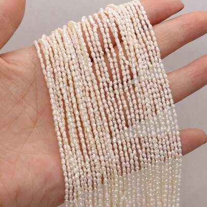 1 hebra de perlas asimétricas de agua dulce natural, adecuadas para la fabricación de joyas, manualidades de collares y pulseras DIY, suministros de costura, longitud: 36cm