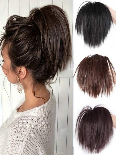 Upgraded Protein Silk Waterfall Half Bun Wig For Women, Long Hair Style, Youthful High Ponytail Hair Scrunchie