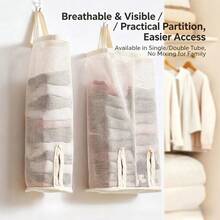 Wall Mounted Sock Storage Bag, Student Dormitory Hanging Underwear Organizer Net Pouch - Multicolor - View 1