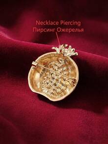 1pc Zinc Alloy Pomegranate Brooch - Red 5769 - View 5