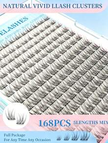 Platform Recommends A Best-Selling 168-Piece Individual False Eyelash Clusters, D Curl, DIY Eyelash Extensions, 9-12mm Mixed Lash Clusters, Suitable For Beginners, Easy To Use, Perfect For Holiday Parties, Travel, And Dates. - D - View 2