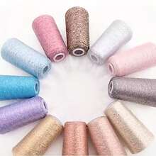 1 cuộn chỉ kim loại 50g, sợi kim tuyến lấp lánh, sợi đan, sợi móc lấp lánh, dùng cho các dự án thủ công DIY như áo len, khăn choàng, khăn quàng cổ. - A - Xem 3