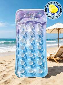 1 pieza Flotador inflable de piscina de verano, material de PVC, patrón de cielo estrellado con lentejuelas hueco, cama flotante inflable, balsa de piscina inflable, adecuado para fiesta de piscina de vacaciones, bomba de aire aleatoria incluida - Cama flotante en cueva de cielo estrellado - Ver 18