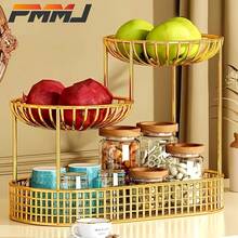 Senmeo 1Pc 3-Tier Metal Fruit Basket, Anti-Wobble Sturdy Storage Rack, Kitchen/Living Room/Party Display, Mother's Day - Vàng - Xem 4