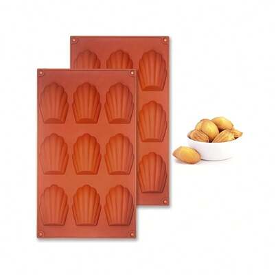 Khuôn làm bánh Madeleine cỡ lớn, khuôn bánh Madeleine bằng silicon, khuôn 9 ngăn chống dính để làm bánh Madeleine.
