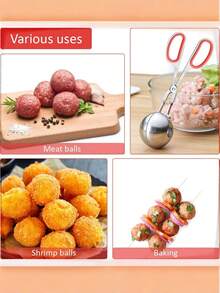 Muỗng múc thịt viên chống dính bằng thép không gỉ kích thước 1,38 inch và 1,78 inch, muỗng múc bánh viên. - Nhiều màu - Xem 9
