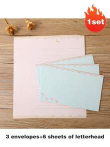 36 hojas de papel de escribir + 18 sobres Juego de papelería, papel con diseño de líneas lindas adecuado para cartas, invitaciones, poesía, oficina y estudio, incluye sobres - A - Ver 15