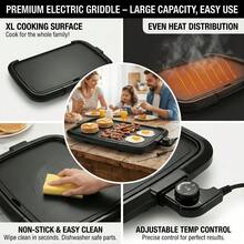 AORAN Kitchen Appliance, Black Electric Griddle, Multi-Functional Electric Frying Pan, Healthy Non-Stick Coating, Easy To Clean, Adjustable Temperature, Can Be Used As A Breakfast Maker, Pancake Maker, Party Grill Pan, Or Birthday Gift. - US A Type Plug(110-127V) - View 7