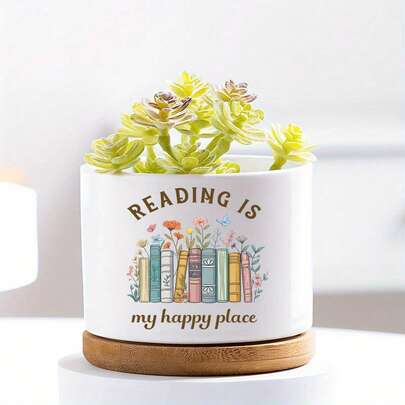 Book Lover's Gift, Plant Lover's Gift, Book Lover's Bookmark For Women, Decorative Flower Pot Book, Unique Book Worm Gift, Cute Flower Pot, Indoor Plant Potted, Small Succulent Potted