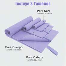 SAN KARA Toallas Deportivas de Microfibra 3 PCS - Toallas Microfibra Secado Rápido Ligeras para Viaje Playa Natación Yoga y Gimnasio Toallas para Gym (Lila Claro) - lila claro - Ver 3