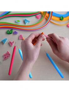1/7/12PCS Paper Quilling Tools Slotted Kit Handmade Rolling Curling Quilling Needle Pen For Art Crafting DIY Cardmaking Project - Multicolor - View 10