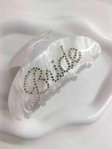 1 pieza Pinza para el cabello de novia, pinza para el cabello de acrílico con logo de novia de lentejuelas blancas, ideal para fiesta de boda, despedida de soltera, regalo para dama de honor - / - Ver 9
