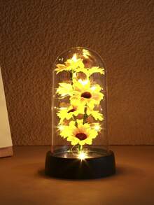 1pc Simulated Sunflower Decorative Light, Sunflower Shaped Night Light, Artificial Flower Desktop Bedside Decorative Light, Birthday, Holiday Gift - Sunflower - View 5