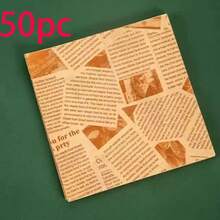 50/100Pcs Parchment Paper, Baking Wrapping Paper For Sandwich Baking Supplies, Random Asymmetrical Pattern - Multicolor - View 10
