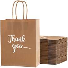 12pcs White Gift Bags Printed With "Thank You", 8.6 Inch Reusable Shiny Party Favor Bags Suitable For Christmas, Birthday, Baby Shower, Wedding And Shopping - White - View 19