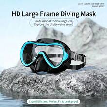 Adult And Youth Diving Mask, Tempered Glass Anti-Fog Diving Mask, Leak-Proof Swimming Goggles With Nose Cover, Suitable For Snorkeling, Freediving, Swimming - Multicolor - View 5