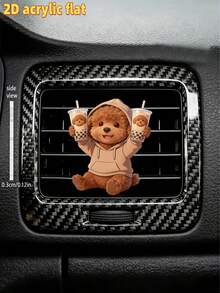 Clip ambientador de coche con diseño de perro de peluche lindo, múltiples diseños: bebiendo té con leche / estirándose / mordiendo muñeca, decoración de ventilación de coche de acrílico 2D, incluye almohadillas con fragancia, eliminación de olores + fragancia aleatoria, divertido y duradero, accesorio perfecto para el interior del coche y regalo - Múltiples estilos - Ver 4