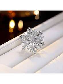 1pc Exquisite Multi-Layer Rotatable Snowflake Design Ring, Luxurious Elegant Lady Style Accessory, Suitable For Daily Wear And Parties, Great Gift For Friends - Open Ring - View 2
