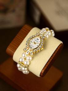 Beaded Youth Quartz Watch Is Fashionable And Exquisite Suitable For Daily Matching Birthday/Graduation Gifts And Parties - White - View 5