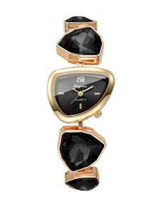 1pc Women's Fashion Personalized Creative Exquisite Elegant Quartz Bracelet Watch (1pc/Set), Watch Box Not Included - Black - View 7