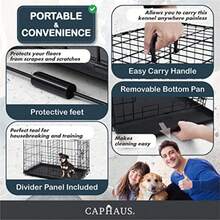 Foldable Dog Crate Wire Metal Dog Kennel W/Leak-Proof Pan Protecting Feet Divider Panel Single Or Double Door Small Medium Large Dog Crate Indoor Cage 30 W/Single Door - 30 帶單門 - 查看 6