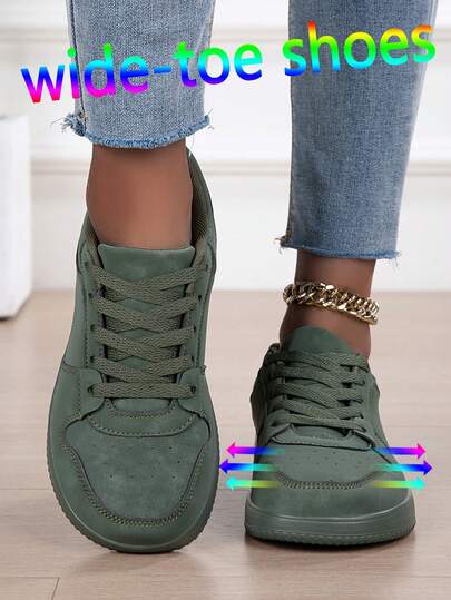 Women's Minimalist Wide-Toe Skate Shoes, Lightweight Non-Slip Wide-Toe Sneakers, Fashionable Versatile Wide-Toe Flat Shoes, Casual Sports Shoes For Teenagers With Wide Feet, Unisex Zero Drop Barefoot Wide-Toe Casual Shoes, Women's Shoes