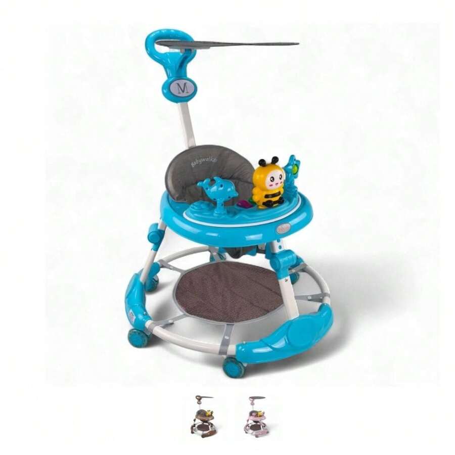 THE BABY SHOP Andadera C/ Tapete Saltarín Abeja Musical Mod Tek-203 - Azul - Ver 1